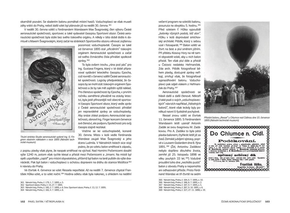 Větroplavba IV. Nejstarší historie létání v českých zemích. Balony byly populární, 1888 až 1905
